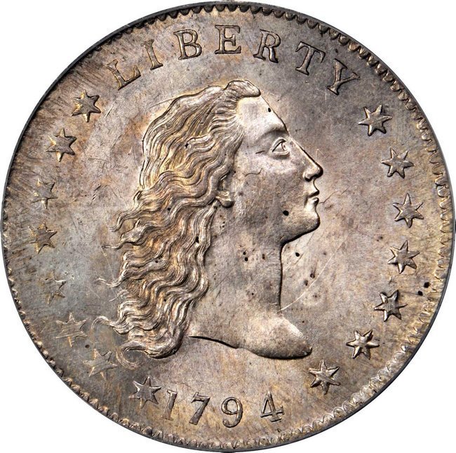 Самая дорогая в мире монета – «Доллар с развевающимися волосами» 1794 года